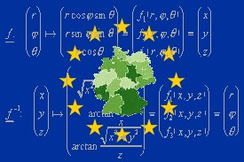 EU-Flagge mit Formeln und Bundesländern