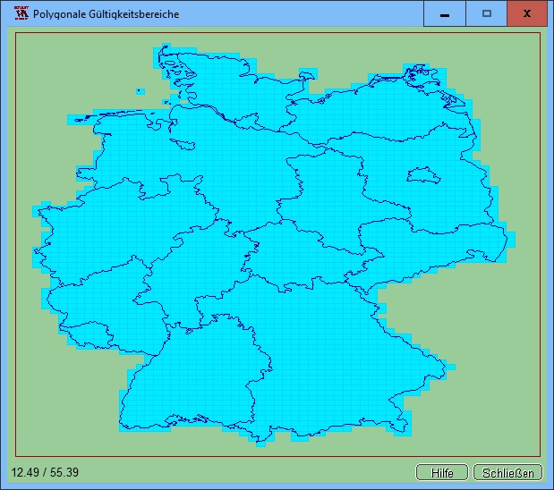 Polygonaler Gültigkeitsbereich am Beispiel Deutschland